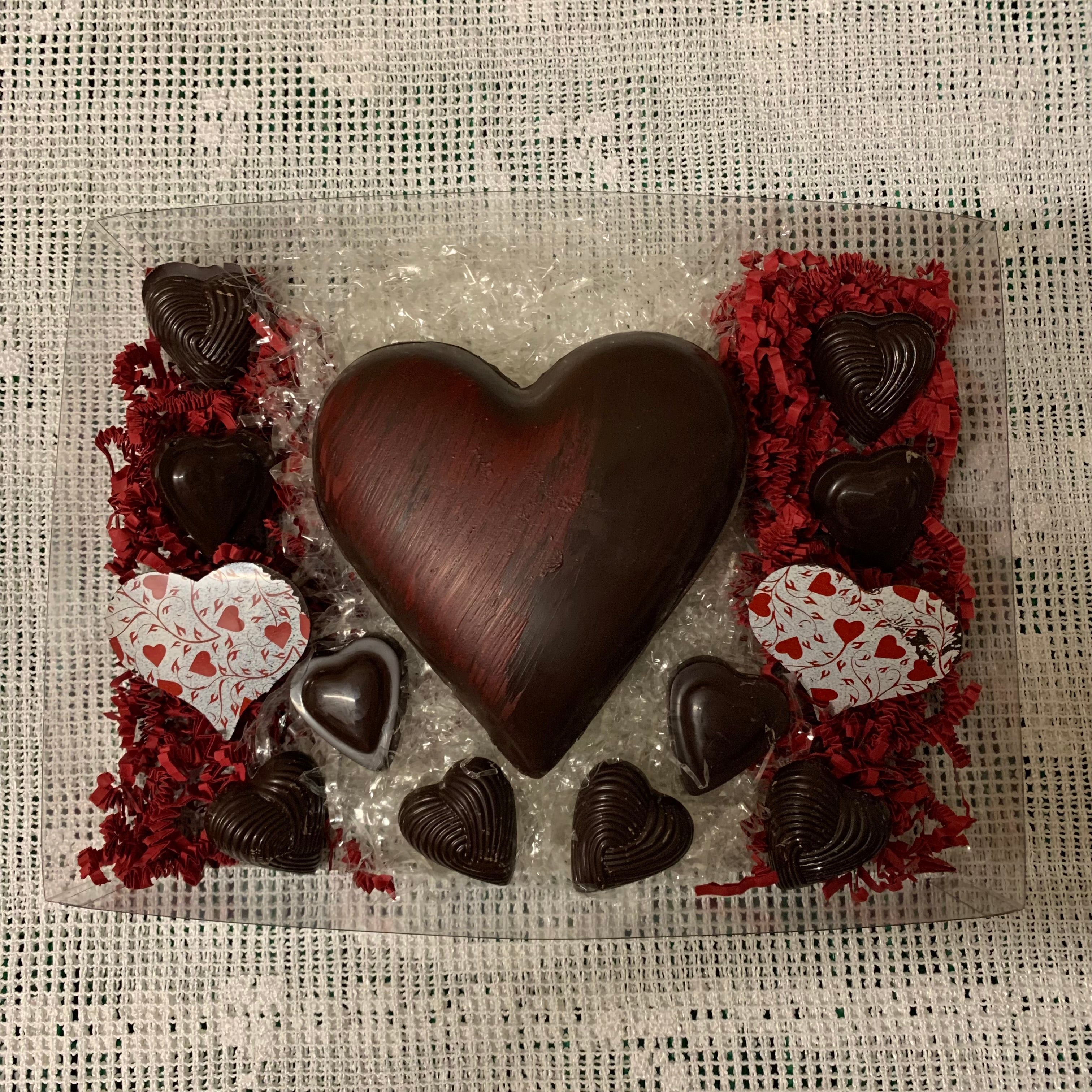 Cœur rayé rouge