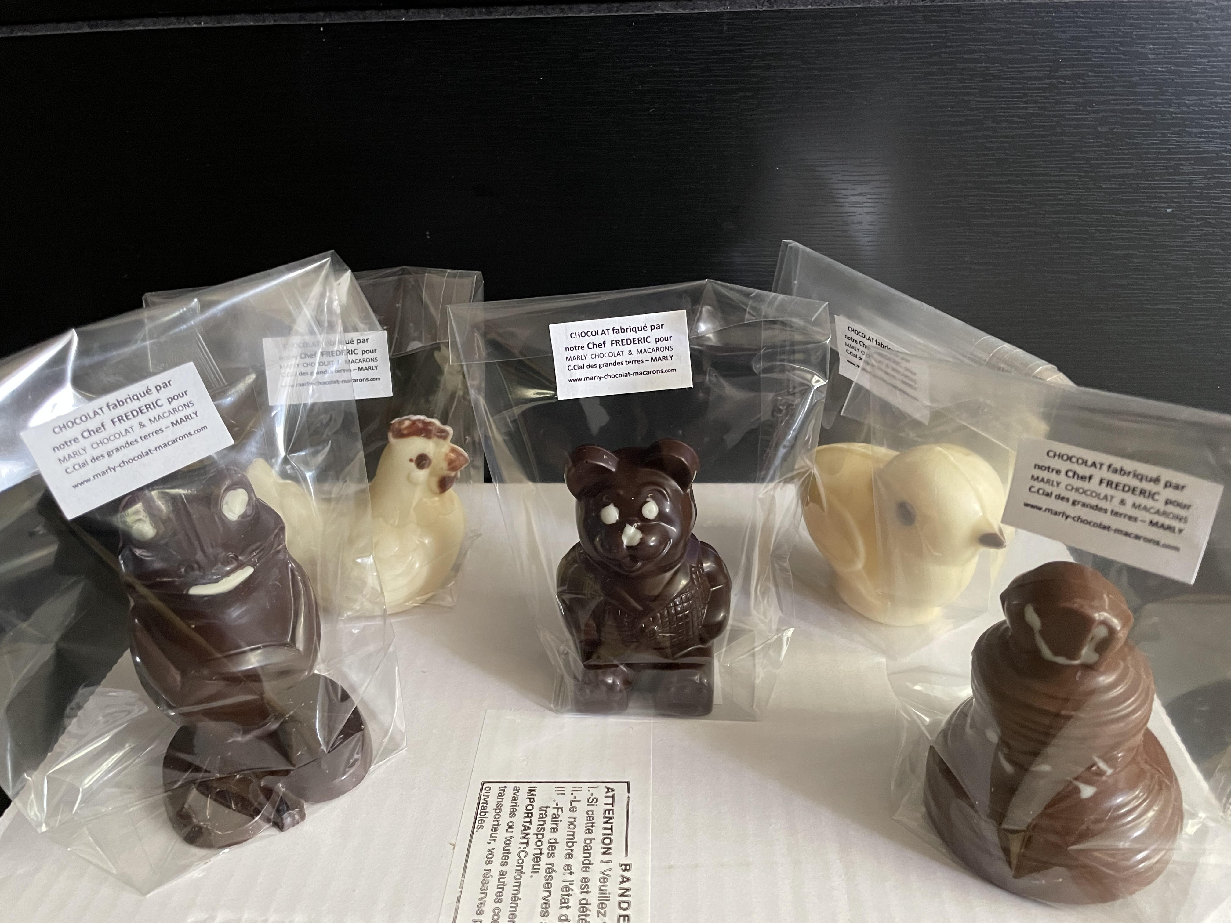 Petits sujets creux chocolat artisanal environ 40 grammes